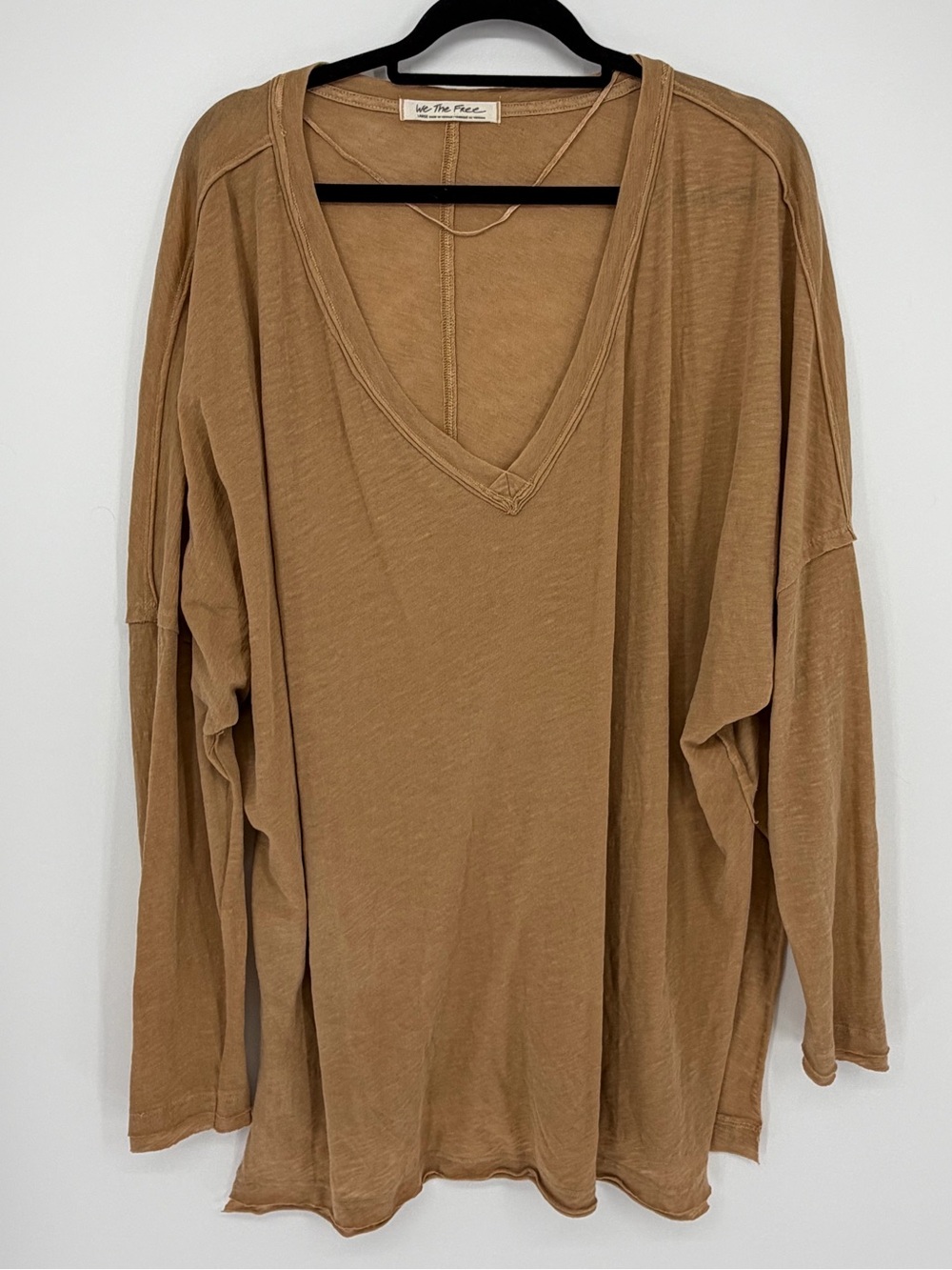 Free People We the Free On My Mind V-Neck Long Sleeve Top Size Large